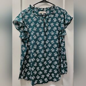 Loft Flutter Sleeve Flueir Top - Large